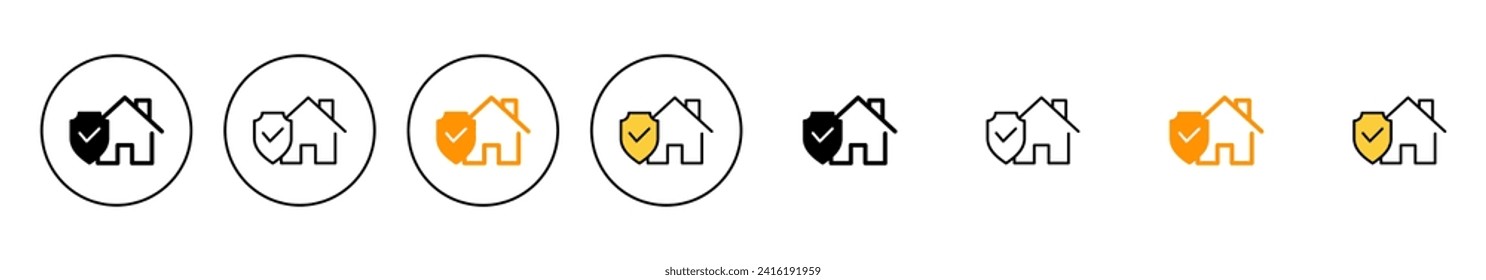 home insurance icon set  vector. home protection sign and symbol