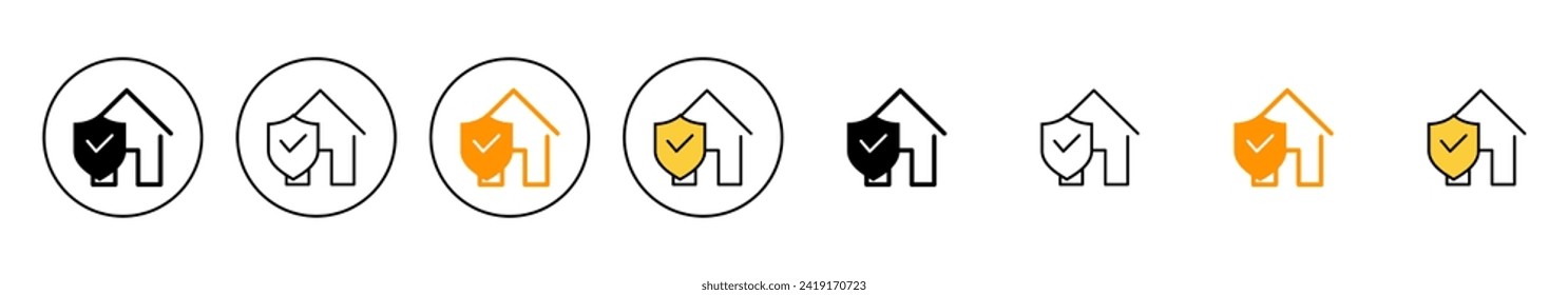 home insurance icon set  vector. home protection sign and symbol