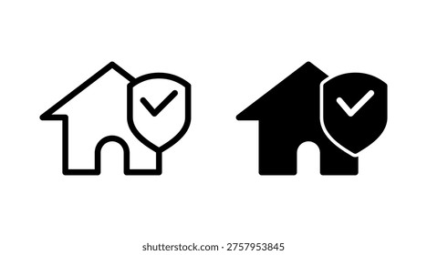home insurance icon set  vector. home protection sign and symbol