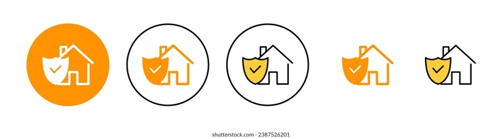 Home Insurance Icon Set für Web und Mobile App. Hausschutzzeichen und -zeichen