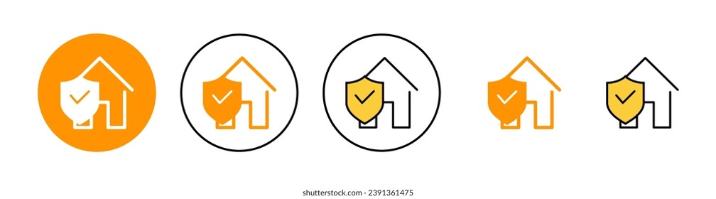 home insurance icon set  for web and mobile app. home protection sign and symbol