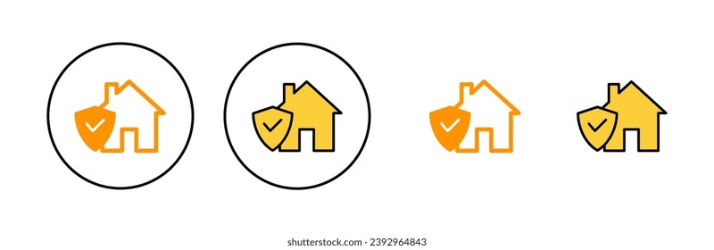 home insurance icon set  for web and mobile app. home protection sign and symbol