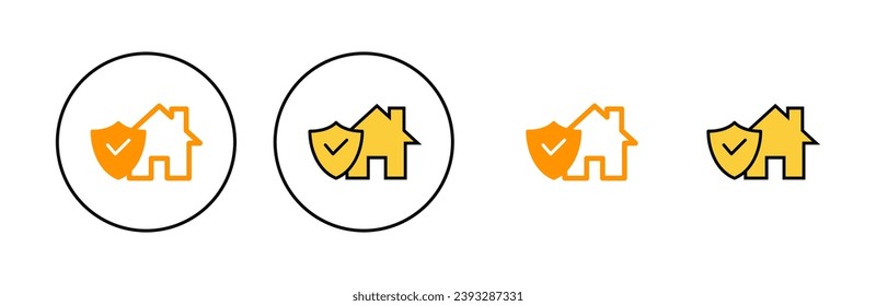 home insurance icon set  for web and mobile app. home protection sign and symbol