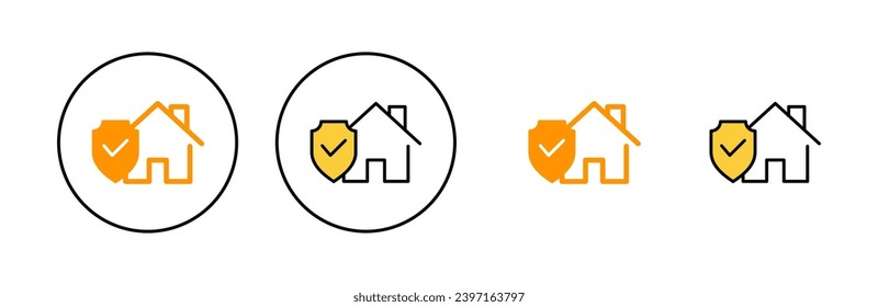 home insurance icon set  for web and mobile app. home protection sign and symbol