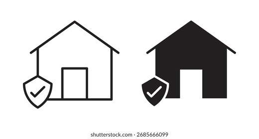 Icono de seguro de hogar símbolo de Vector simple