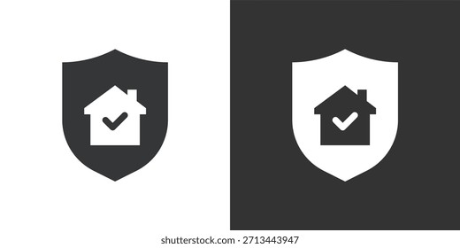 Home Versicherungssymbol. Symbol für durchgezogene Glyphenserie