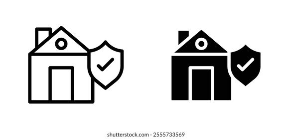 Home insurance icon symbol collection on white background.