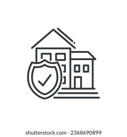 Home insurance icon, vector illustration