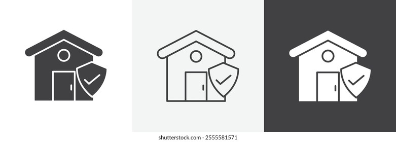 Home insurance icon vector set for ui designs