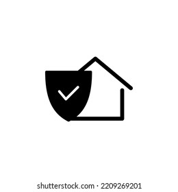 vector de icono de seguro residencial para aplicaciones web y móviles. símbolo de protección del hogar
