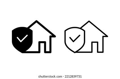 vector de icono de seguro residencial para aplicaciones web y móviles. símbolo de protección del hogar