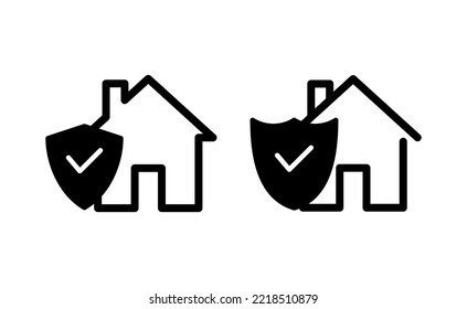 vector de icono de seguro residencial para aplicaciones web y móviles. símbolo de protección del hogar