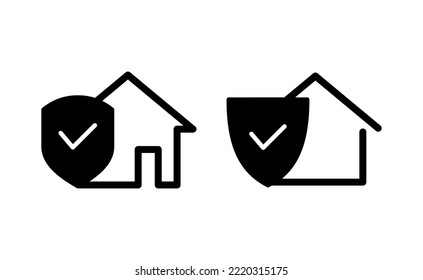 home insurance icon vector for web and mobile app. home protection sign and symbol
