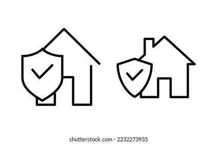 vector de icono de seguro residencial para aplicaciones web y móviles. símbolo de protección del hogar