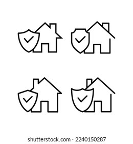 vector de icono de seguro residencial para aplicaciones web y móviles. símbolo de protección del hogar