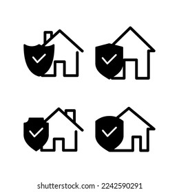 vector de icono de seguro residencial para aplicaciones web y móviles. símbolo de protección del hogar