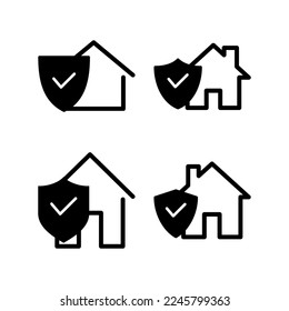vector de icono de seguro residencial para aplicaciones web y móviles. símbolo de protección del hogar