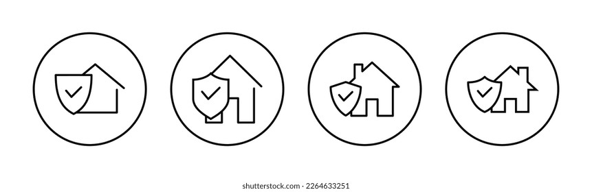 vector de icono de seguro residencial para aplicaciones web y móviles. símbolo de protección del hogar