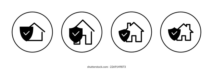 home insurance icon vector for web and mobile app. home protection sign and symbol
