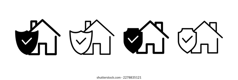 vector de icono de seguro residencial para aplicaciones web y móviles. símbolo de protección del hogar