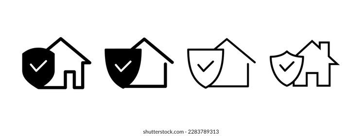 vector de icono de seguro residencial para aplicaciones web y móviles. símbolo de protección del hogar