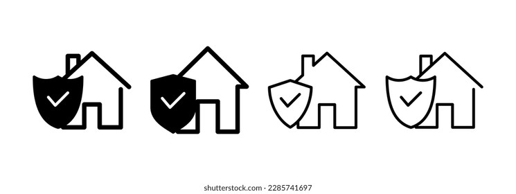 vector de icono de seguro residencial para aplicaciones web y móviles. símbolo de protección del hogar