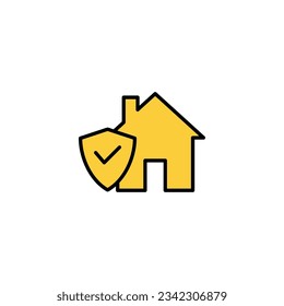 home insurance icon vector for web and mobile app. home protection sign and symbol