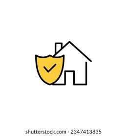home insurance icon vector for web and mobile app. home protection sign and symbol