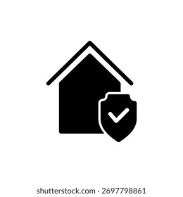 Vector del icono del seguro del hogar para el Web y el App móvil