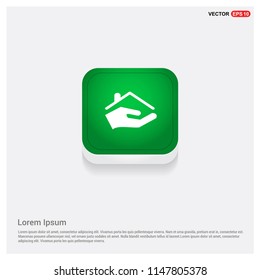 Home Insurance IconGreen Web Button - Free vector icon