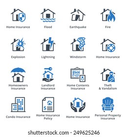 Home Insurance Icons - Blue Series