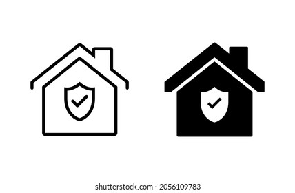 home insurance icons set. home protection sign and symbol
