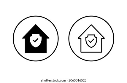 home insurance icons set. home protection sign and symbol