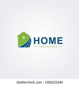 Home insurance logo concept. Vector illustration logo with home icon.
