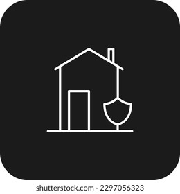 Home Insurance Real Estate icon with black filled line style. protection, safety, home, family, house, care, security. Vector illustration