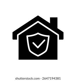Diseño sólido del Vector del símbolo del icono del seguro del hogar bueno para el Web o el App móvil