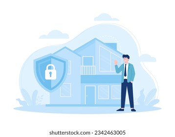 Home insurance trending concept flat illustration