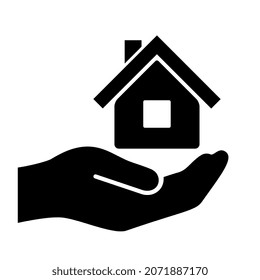 Icono del vector de seguro residencial aislado en fondo blanco