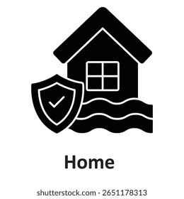 Home insurance :Vector Icon, das leicht ändern oder bearbeiten kann
