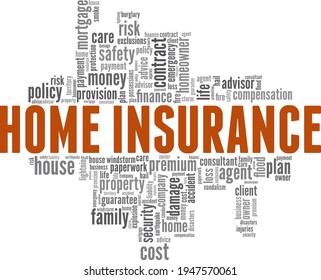 Home insurance vector illustration word cloud isolated on a white background.