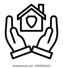 Home Insurance Vector Line Icon Design For Personal And Commercial use