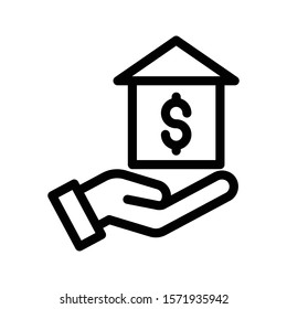 home insurance vector thin line icon  