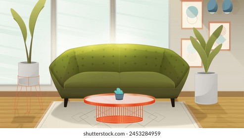 Home interior background video conferencing vector design in eps 10