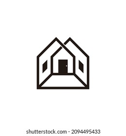 Innendekoration Design Linie Kunst geometrisches Logo Vektorgrafik