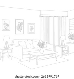 Home interior design flat vector illustration Eps 10