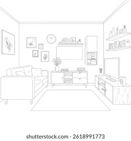 Home interior design flat vector illustration Eps 10