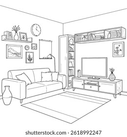 Home interior design flat vector illustration Eps 10