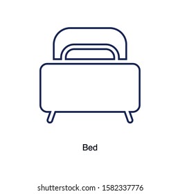 Home interior design icon, bed icon, illustration. Flat design style - Illustration