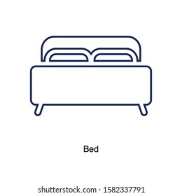 Home interior design icon, bed icon, illustration. Flat design style - Illustration