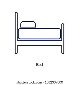 Home interior design icon, bed icon, illustration. Flat design style - Illustration